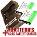 2 Battery + Charger for Olympus Li-40B Li-42B Nikon Coolpix S200 Fuji NP-45 NP45 EN-EL10 Stylus 850