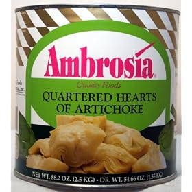 Ambrosia Artichokes, Quartered, Brine, 88 oz. by Evily World Foods