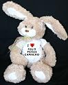 Plush Stuffed Bunny (Molasses) toy with I Love Felix Perez Camacho T-Shirt