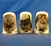 Porcelain China Collectable Thimbles - Set of Three Christmas Cats