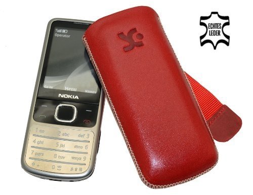 Suncase Ledertasche (Lasche mit R&uuml;ckzugfunktion) f&uuml;r Nokia 6700 Classic rot Preisvergleich