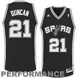 Men's Tim Duncan #21 San Antonio Spurs NBA Swingman Basketball Jersey by Adidas (White-Black)