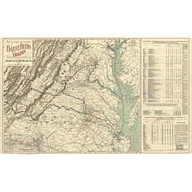 Map showing the location of battle fields of Virginia : compiled from official war records and maps for the Chesapeake & Ohio Railway Co. (Civil War Map Reprint measured in inches 36 x 22)