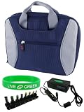 Lenovo S10 10.2-Inch Ideapad Netbook Carrying Bag Case with Universal 12v Car Charger - Dark Blue / Grey