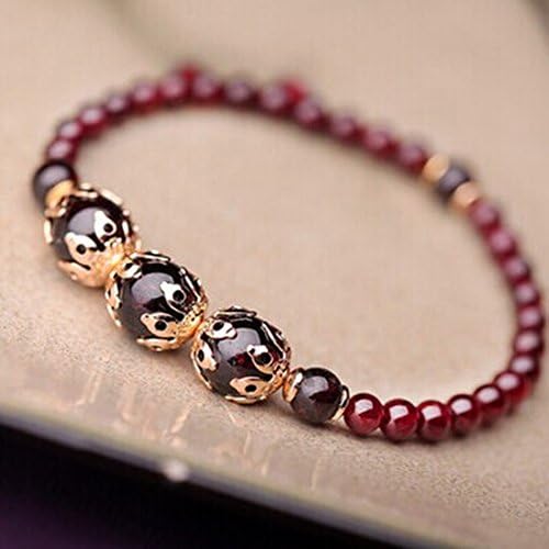 Crystal with golden plated China style 18CM Natural Genuine Garnet crystal Bracelet