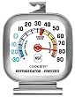 Cook Rite, 90302, Refrigerator/Freezer Thermometer, Stainless Steel