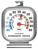 Cook Rite, 90302, Refrigerator/Freezer Thermometer, Stainless Steel