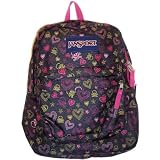 JanSport Superbreak Classic Backpack Pink Hearts & Skulls