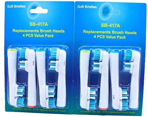 Pellet Electric Toothbrush Heads Replacement compatible with Oral B 4-Pack