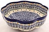 Polish Pottery Large Scallop Bowl 10" diameter x 4" deep