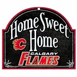 NHL Calgary Flames 10-by-11 inch Wood Sign Home Sweet Home