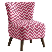 Skyline Furniture Mid Century Modern Chair in Zig Zag Candy Pink
