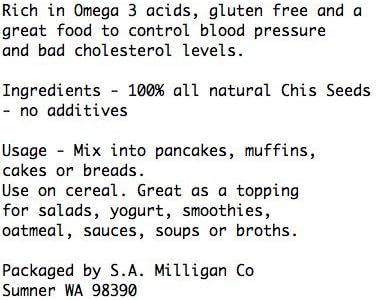 !00% All Natural Raw Chia Seeds - 3- Pack, Gluten Free - No GMOs