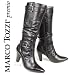 MARCO TOZZI premio Damen Langschaft Stiefel, Echtleder, Raffungen, schwarz