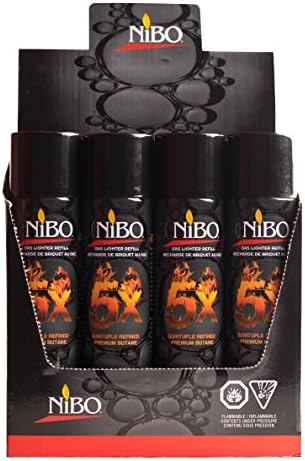 Nibo 5x Quintuple Refined Premium Butane Fuel Gas Refill 300 Ml 12 Cans
