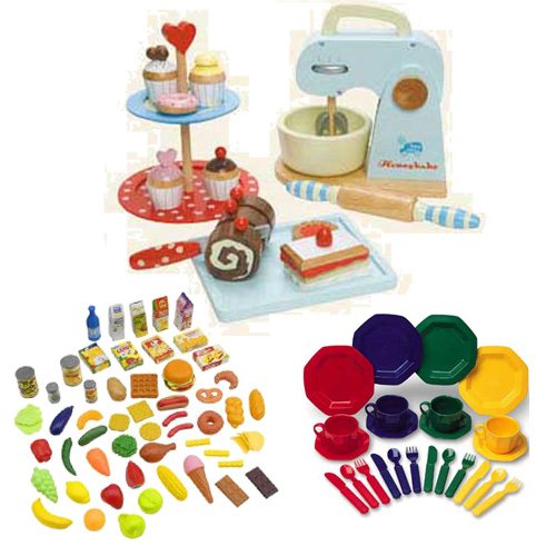 Le Toy Van Honeybake Baking Set with Learning Resources Pretend and Play Dish Set and 52 Piece Play Food