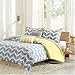 Intelligent Design Cozy Comforter Set Geometric Design Modern All Season Vibrant Color Bedding Set with Matching Sham, Decorative Pillow, King/Cal King, Nadia, Yellow 5 Piece