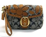 AUTHENTIC COACH BLEECKER DENIM FLORAL WRISTLET/CLUTCH 41368