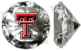Texas Tech Raiders Logo On A 4 Diamond Glass. Jewelry Box Included