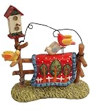 Birds On Wood Fence With Birdhouse Christmas Ornament