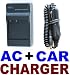 AC+Car Battery Charger Set for Casio NP-40 EX-Z1000 Z1050 Z750 Z40