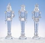 Pack of 3 Icy Crystal Christmas Nutcracker Table Top Figures