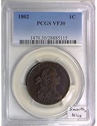 From Amazon.com. Click for details:
 Coins: 1802 Large Cent PCGS VF-30; Smooth, Nice "T/Y" With Cud Coins: 1802 Large Cent PCGS VF-30; Smooth, Nice "T/Y" With Cud