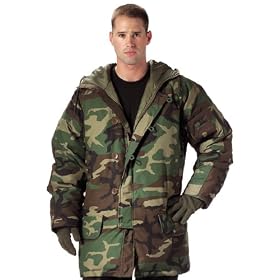 Woodland Camouflage Down N-3B Parka Jacket by Galaxy Army Navy