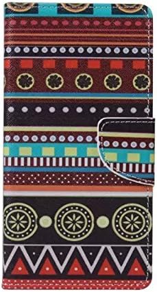 Xperia M5 Case, Chinstyle Sony Xperia M5 / M5 Dual PU Leather Wallet Case [Magnetic Closure] with Card Holder Tribal Stripes Pattern Flip Cover