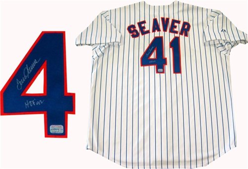 Tom Seaver ''HOF 92'' Autographed/Hand Signed New York Mets Authentic Jersey