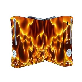 Bundle Monster Vinyl Skins Accessory For Xbox 360 Game Console - Cover Faceplate Protector Sticker Art Decal - Inferno
