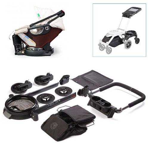 Orbit Baby Helix Plus Stroller Travel Upgrade Kit with Infant Car Seat in Mocha Khaki