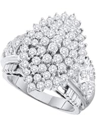 2.00CTW ROUND BAGGUETTE DIAMOND LADIES CLUSTER RING