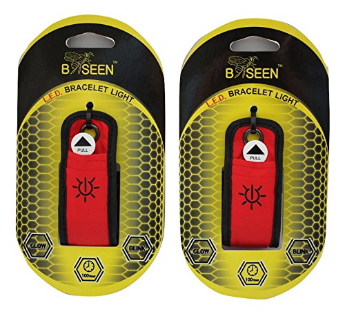 LED Slap Bracelets / Armbands - Set of 2 - High Visibility Night Time Safety