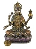 Bronzed Finish Lakshmi Hindu Goddess Statue Laxmi