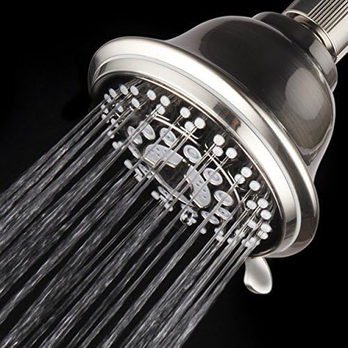 HotelSpa?High-Power Ultra-Luxury Shower Head / 8 Settings / Brushed Nickel / High-Fashion Bell Design by Interlink Products