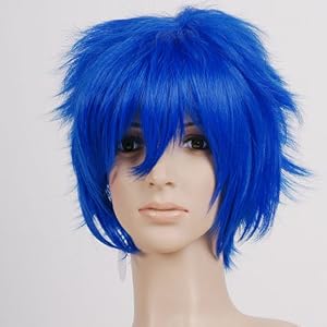 Short Dark Blue Japanese Anime Cosplay Wig Costume