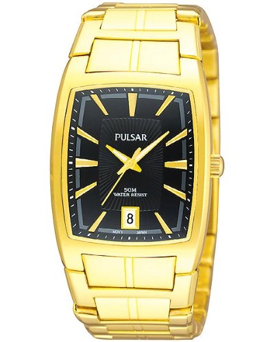 Pulsar Gold-tone Bracelet Black watch #PXHA02