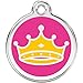 Red Dingo Personalized Queen Crown Flag Pet ID Dog Tag (Medium)