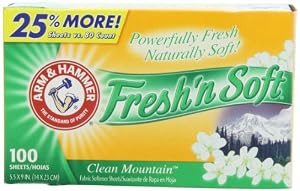 Arm & Hammer Dryer Sheets, Clean Mountain, 100 Count