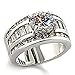Bianca: 5.2ct Russian Ice on Fire CZ 3 in 1 Stacked Bridal Wedding Ring Set, 3068, 925 Silver