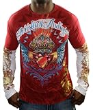CHRISTIAN AUDIGIER Ed Hardy Platinum Crown Mens Double Long Sleeve Shirt