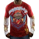 CHRISTIAN AUDIGIER Ed Hardy Platinum Crown Mens Double Long Sleeve Shirt