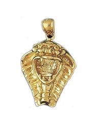 Dazzlers Solid 14 karats Gold Cobra Snake Head Charm Pendant available in three colors from jewelsberry (weights: 8.5 grams only)