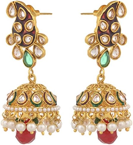 Dishi indian fashion jewelry bollywood ethnic gold traditional earring Dangle &amp; Drop earring for Women