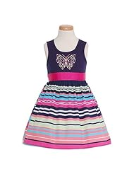 Spring Coloring Sheets on Navy Tank Stripe Butterfly Sequin Motif Spring Dress Little Girl 4 6x