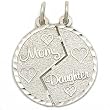 Mom & Daughter Charm Breakable 14K White Gold 19mm