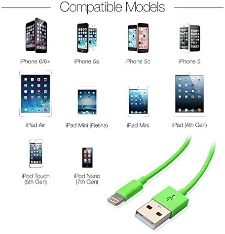 Certified Eaglewood(TM) 3 Pack 3ft 8 Pin Lightning USB Charging Cable for iPhone 6 6 Plus, iPhone 5s 5 5c, iPod Touch 5th, Nano 7th, iPad 4 Air Mini