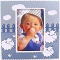 Deluxe Scenic Baby Photo Frame, Blue