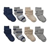 Circo Grey/Tan/Edgenight/Rugby Stripe Infant/Toddler 8pk Gripper Socks - 2T-3T